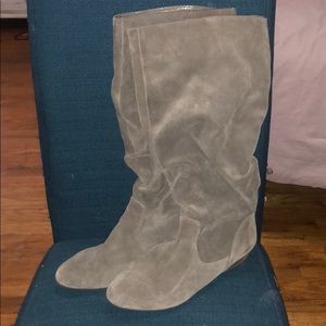 Gianni Bini grey suede leather boots sz 10